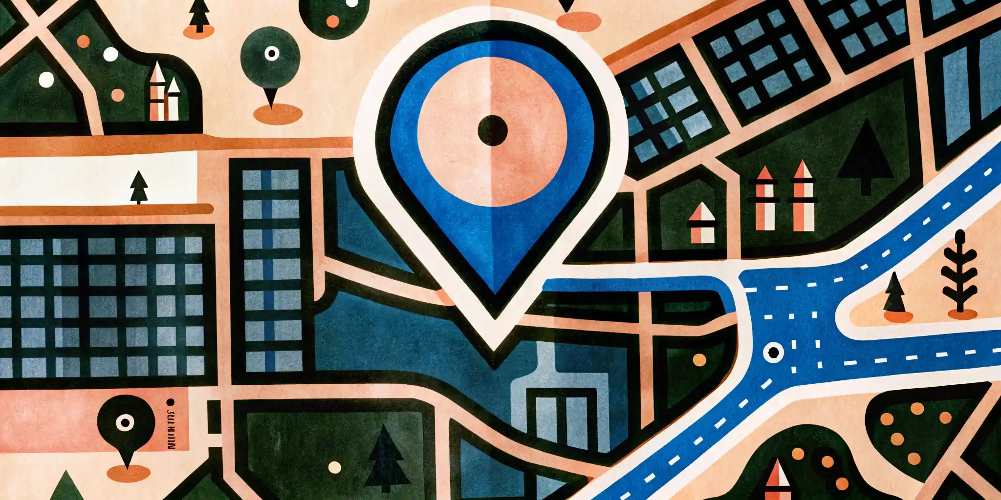a map with a dot
